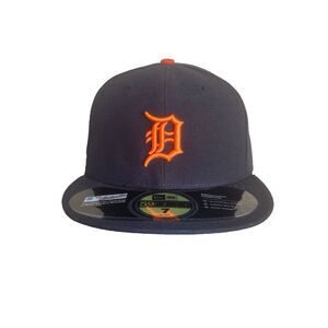 New Era 59FIFTY MLB Detroit Tigers On Field Blue Fitted Hat Size 7 Made In USA
